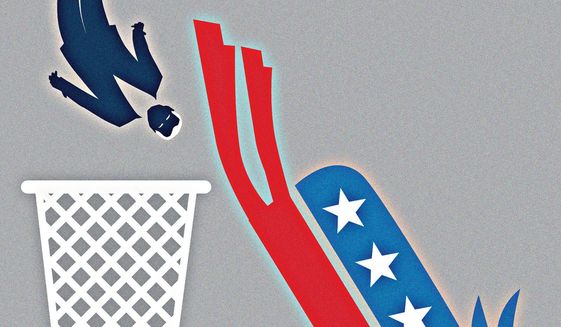 Illustration on Democrats ditching Biden by Linas Garsys/The Washington Times