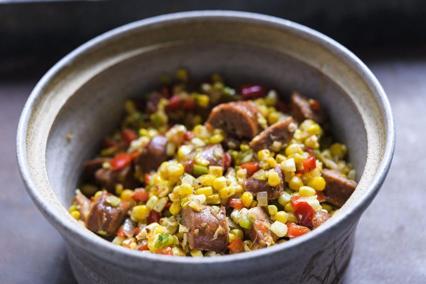 This image released by Milk Street shows a recipe for Maque Choux. (Milk Street via AP)