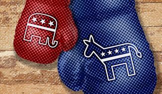 Democrats and Republicans&#39; Political Punch Illustration by Greg Groesch/The Washington Times