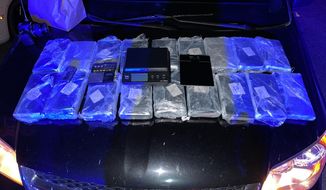 $700K worth of cocaine seized by San Bernadino, CA deputies. Photo courtesy of the San Bernardino Sheriff’s Department.