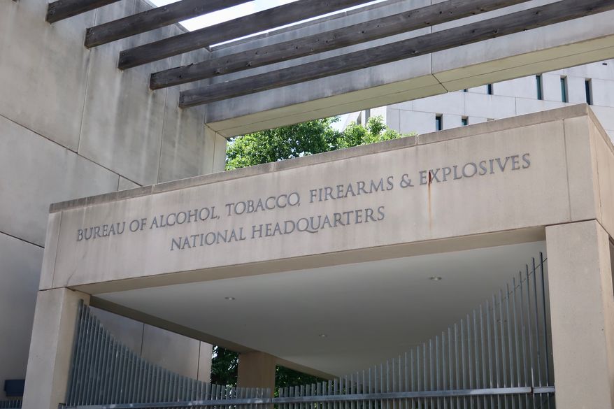 WASHINGTON, DC - JUNE 8, 2019: Bureau of Alcohol, Tobacco, Firearms and Explosives - ATF - Department of Justice - sign at headquarters building. File photo credit: DCStockPhotography via Shutterstock.