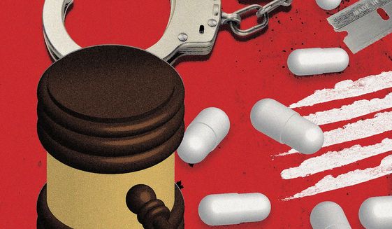 Legalization and failed war on drugs illustration by Greg Groesch / The Washington Times