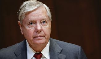 Sen. Lindsey Graham, R-S.C., listens during a hearing on the fiscal year 2023 budget for the FBI in Washington, on May 25, 2022. (Ting Shen/Pool Photo via AP, File)