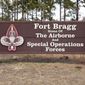 Fort Bragg is seen on Feb. 3, 2022, in Fort Bragg, N.C. An independent commission said Monday, Aug. 8, 2022 that renaming nine U.S. Army posts that commemorate Confederate officers would cost $21 million. The name changes would lead to the rebranding of everything from welcome marquees and road signs to water towers and hospital doors. (AP Photo/Chris Seward, File)