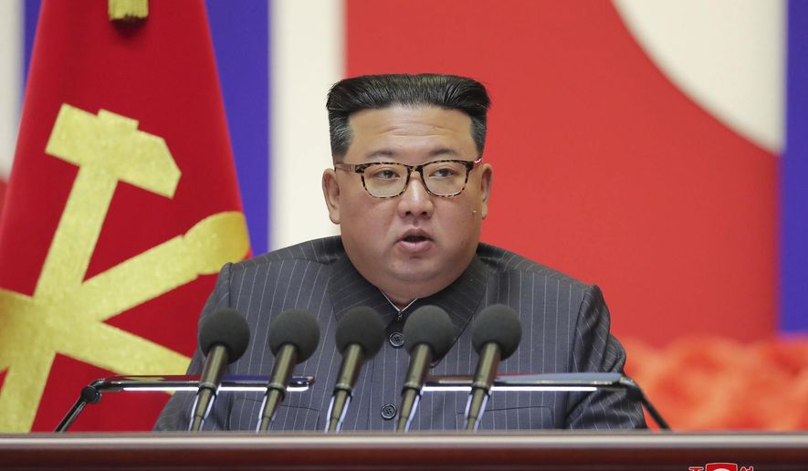 In this photo provided by the North Korean government, North Korean leader Kim Jong Un speaks during a &amp;quot;maximum emergency anti-epidemic campaign meeting&amp;quot; in Pyongyang, North Korea, Wednesday, Aug. 10, 2022. Kim has declared victory over COVID-19 and ordered an easing of preventive measures. Independent journalists were not given access to cover the event depicted in this image distributed by the North Korean government. The content of this image is as provided and cannot be independently verified. Korean language watermark on image as provided by source reads: &amp;quot;KCNA&amp;quot; which is the abbreviation for Korean Central News Agency. (Korean Central News Agency/Korea News Service via AP)