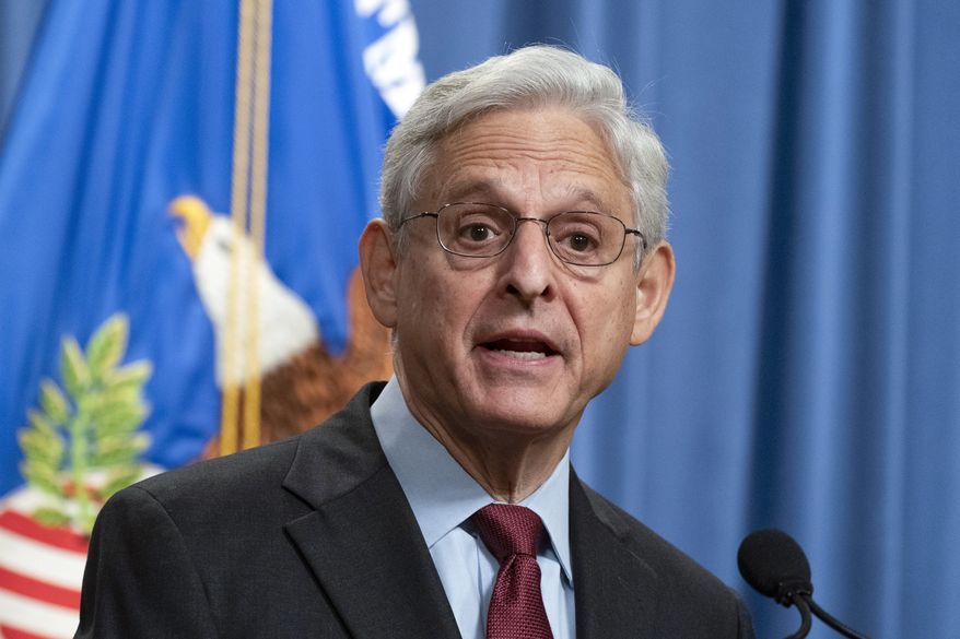 Attorney General Merrick Garland speaks during a news conference at the Department of Justice in Washington,  Aug. 4, 2022.  (AP Photo/Manuel Balce Ceneta, File)