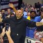 Pennsylvania Lt. Gov. John Fetterman, the Democratic nominee for the state&#x27;s U.S. Senate seat, center, poses for a selfie with supporters after speaking at a rally in Erie, Pa., on Friday, Aug. 12, 2022. (AP Photo/Gene J. Puskar)