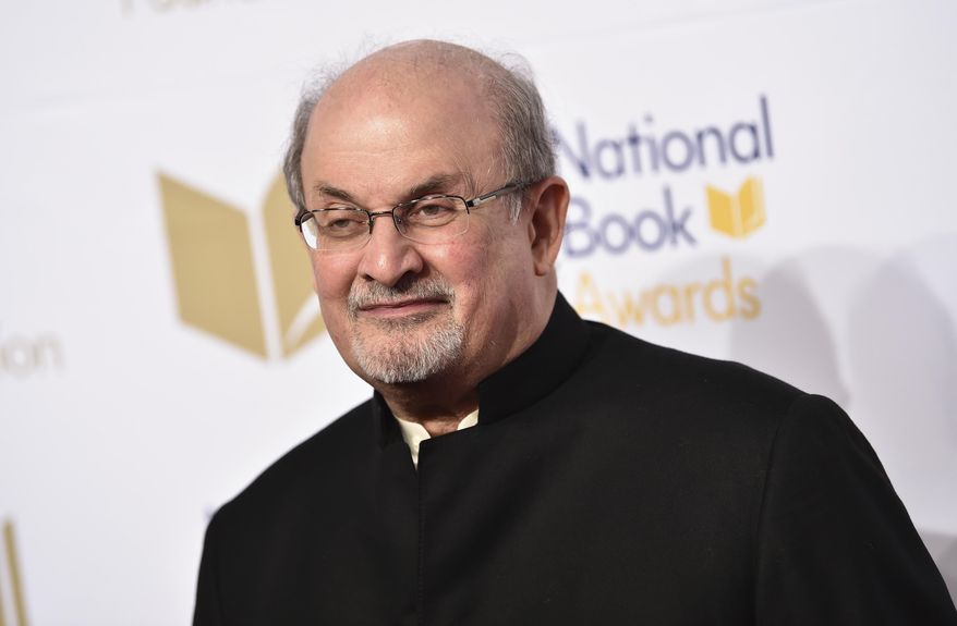 Salman Rushdie attends the 68th National Book Awards Ceremony and Benefit Dinner on Nov. 15, 2017, in New York.  Rushdie was attacked while giving a lecture in western New York. An Associated Press reporter witnessed a man storm the stage Friday at the Chautauqua Institution as Rushdie was being introduced. (Photo by Evan Agostini/Invision/AP, File)