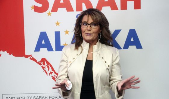 Former Alaska governor Sarah Palin is running for an open congressional seat in the state.  (Associated Press)