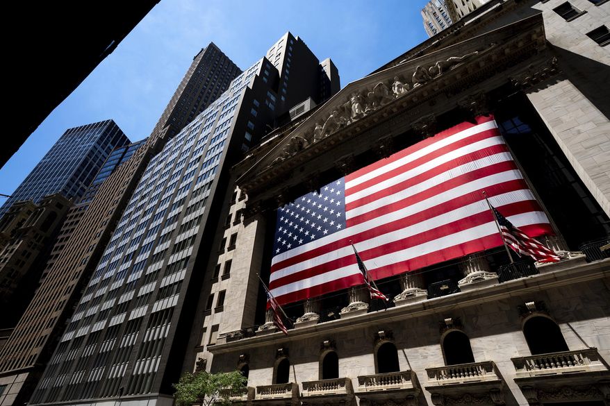 FILE - The New York Stock Exchange on Wednesday, June 29, 2022, in New York. Stocks on Wall Street recovered from early losses and turned higher in afternoon trading Monday, Aug. 15, 2022, as investors remain focused on the economy and on several updates from retailers this week. (AP Photo/Julia Nikhinson, File)