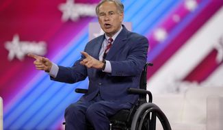 Texas Gov. Greg Abbott speaks at the Conservative Political Action Conference (CPAC) in Dallas, Aug. 4, 2022. Abbott often knocks President Joe Biden for high inflation and a looming recession — a standard GOP argument going into the November elections. But inflation is even worse in major Texas cities than the nation as a whole. Government figures show inflation is 10.2% in the Houston area and 9.4% around Dallas, higher than the latest national average of 8.5%. (AP Photo/LM Otero, File)