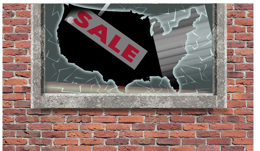 Illustration on the problem of retail crime by Alexander Hunter/The Washington Times