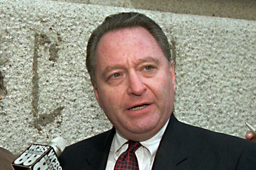 Steven Hoffenberg talks with the media outside U.S. Bankruptcy Court, in New York, March 19, 1993. Connecticut authorities on Thursday, Aug. 25, 2022, were working to confirm that convicted Ponzi schemer and Jeffrey Epstein mentor Hoffenberg was the person found dead in an apartment earlier this week. Lt. Justin Stanko, of Derby police, said Thursday that evidence at the scene all pointed to the person being Hoffenberg. (AP Photo/Alex Brandon, File)
