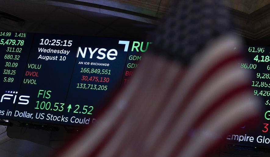 A screen displays market data at the New York Stock Exchange in New York, Wednesday, Aug. 10, 2022. Stocks are holding steady in the early going on Wall Street, Friday, Aug. 26,  ahead of a widely anticipated speech by the head of the Federal Reserve that&#39;s expected to yield more clues on the central bank&#39;s outlook on the economy, inflation and interest rates.(AP Photo/Seth Wenig)