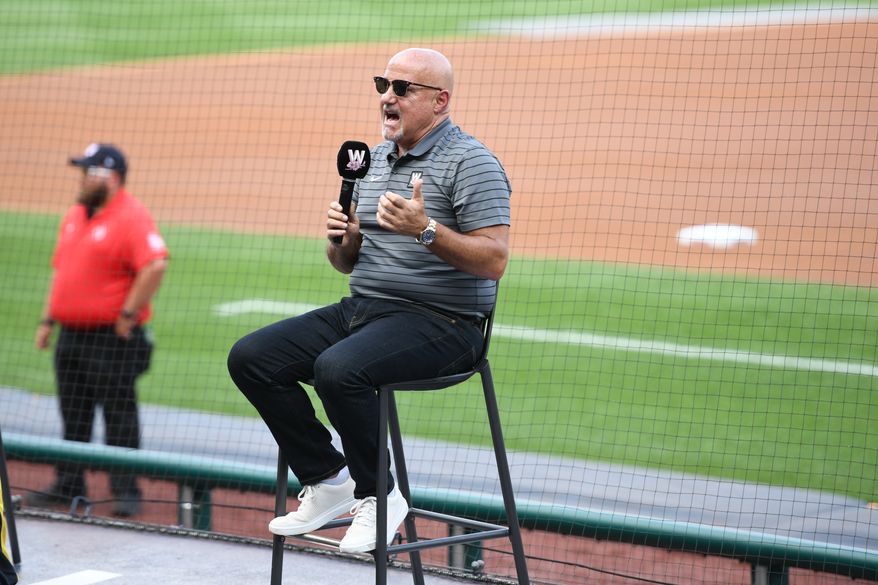 Washington Nationals General Manager Mike Rizzo talks to season ticket holders before a game against the Cincinnati Reds at Nationals Park in Washington D.C., August 27, 2022. (Photo by All-Pro Reels)