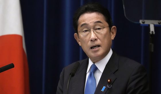 Japan&#39;s Prime Minister Fumio Kishida speaks during a news conference at the prime minister&#39;s official residence in Tokyo Wednesday, Aug. 31, 2022. (AP Photo/Shuji Kajiyama, Pool)