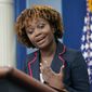 White House press secretary Karine Jean-Pierre speaks during the daily briefing at the White House in Washington, Wednesday, Aug. 31, 2022. (AP Photo/Susan Walsh)