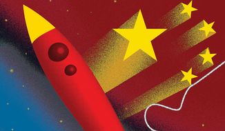 U.S.-China Space Race Illustration by Linas Garsys/The Washington Times