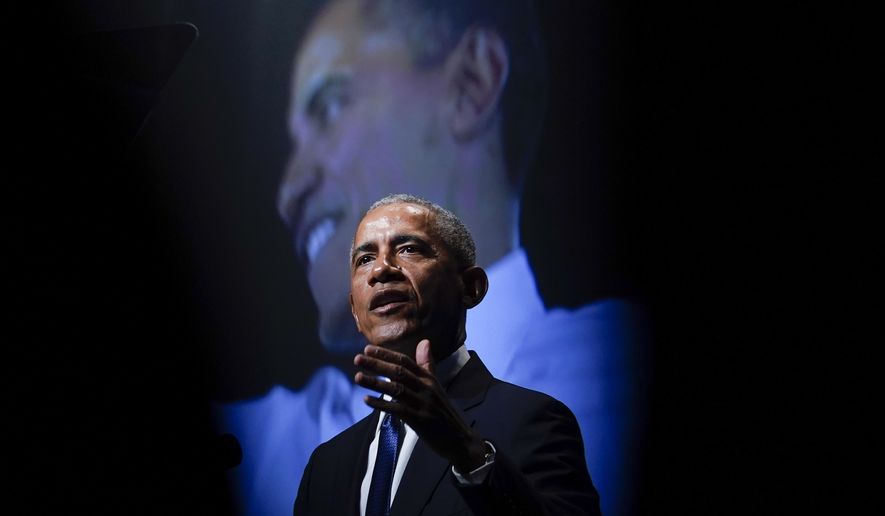 Former President Barack Obama speaks during a memorial service for former Senate Majority Leader Harry Reid at the Smith Center in Las Vegas, Jan. 8, 2022. Obama won an Emmy Award for his work on the Netflix documentary series, &amp;quot;Our Great National Parks,&amp;quot; on Saturday, Sept. 3, 2022. (AP Photo/Susan Walsh, File)