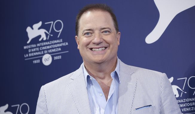 Brendan Fraser poses for photographers at the photo call for the film &#x27;The Whale&#x27; during the 79th edition of the Venice Film Festival in Venice, Italy, Sunday, Sept. 4, 2022. (Photo by Joel C Ryan/Invision/AP)