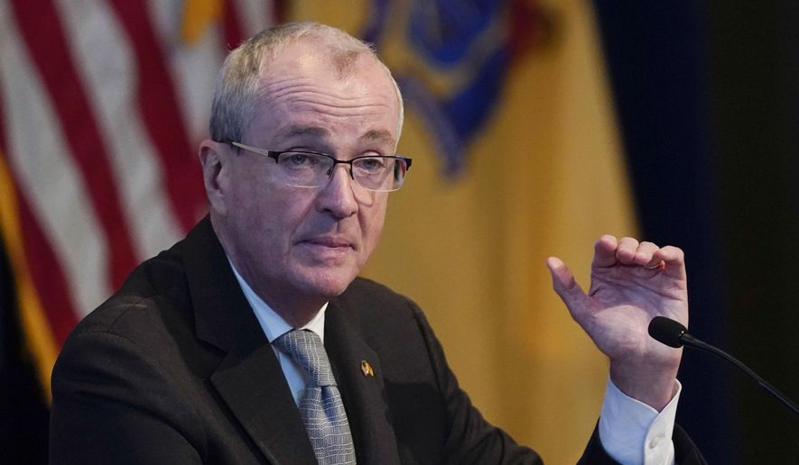 New Jersey Gov. Phil Murphy speaks to reporters during a briefing in Trenton, N.J., Monday, Feb. 7, 2022. (AP Photo/Seth Wenig, File)