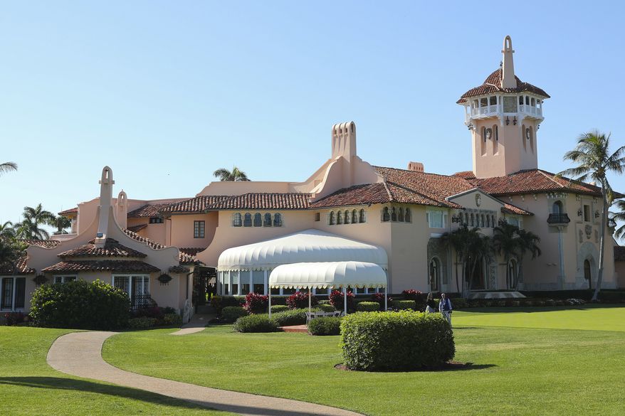 President Donald Trump&#39;s Mar-a-Lago estate is seen in Palm Beach, Fla., April 18, 2018. The Justice Department is appealing a judge’s decision to name an independent arbiter to review records seized by the FBI from former President Donald Trump’s Florida home. (AP Photo/Pablo Martinez Monsivais, File)