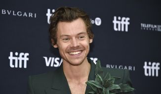 Harry Styles attends the premiere of &amp;quot;My Policeman&amp;quot; at the Princess of Wales Theatre during the Toronto International Film Festival, Sunday, Sept. 11, 2022, in Toronto. (Photo by Evan Agostini/Invision/AP) ** FILE **