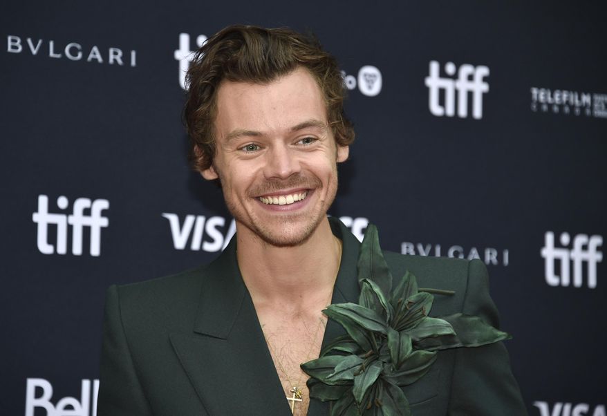 Harry Styles attends the premiere of "My Policeman" at the Princess of Wales Theatre during the Toronto International Film Festival, Sunday, Sept. 11, 2022, in Toronto. (Photo by Evan Agostini/Invision/AP) ** FILE **