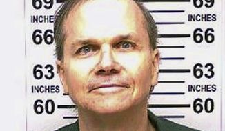 This Jan. 31, 2018 photo, provided by the New York State Department of Corrections, shows Mark David Chapman, the man who shot and killed John Lennon outside his Manhattan apartment building in 1980. Chapman has been denied parole for a 12th time, New York corrections officials said Monday, Sept. 12, 2022.  (New York State Department of Corrections via AP, File)  **FILE**