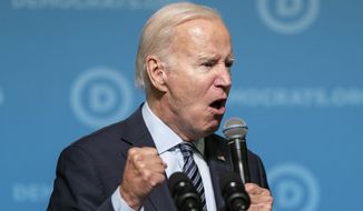 In this file photo, President Joe Biden speaks at a Democratic National Committee event at the Gaylord National Resort and Convention Center, Sept. 8, 2022, in Oxon Hill, Md.  (AP Photo/Alex Brandon, File)