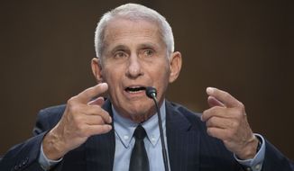 Anthony Fauci, director of the National Institute of Allergy and Infectious Diseases, testifies during the Senate Health, Education, Labor, and Pensions hearing to examine stopping the spread of monkeypox, focusing on the federal response in Washington, Wednesday, Sept. 14, 2022. (AP Photo/Cliff Owen)