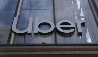 An Uber sign is displayed at the company&#39;s headquarters in San Francisco, Monday, Sept. 12, 2022. Uber said Thursday, Sept. 15, that it reached out to law enforcement after a hacker apparently breached its network. A security engineer said the intruder provided evidence of obtaining access to crucial systems at the ride-hailing service. (AP Photo/Jeff Chiu, File)