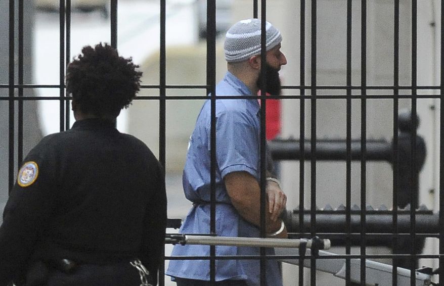 Adnan Syed enters Courthouse East prior to a hearing on Feb. 3, 2016, in Baltimore. A court hearing has been set for Monday, Sept. 19, 2022 in Baltimore to consider a request from prosecutors to vacate the 2000 murder conviction of Adnan Syed, whose case was chronicled in the hit podcast Serial.(Barbara Haddock Taylor/The Baltimore Sun via AP, File)