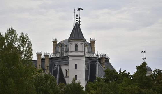 19th century Tura castle, owned by the son-in-law of the Hungarian prime minister Viktor Orban is seen in Tura, Hungary, Wednesday, Sept. 14, 2022. Orban is facing a reckoning with the EU, which appears set to impose financial penalties on Hungary over corruption concerns and alleged rule-of-law violations that could cost Budapest billions and cripple its already ailing economy. (AP Photo/Anna Szilagyi)