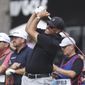 Phil Mickelson watches the flight of his tee shot on the first hole during the second round of the LIV Golf Invitational-Chicago tournament Saturday, Sept. 17, 2022, in Sugar Grove, Ill. (Joe Lewnard/Daily Herald via AP) **FILE**