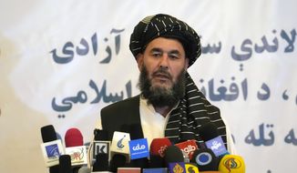 Bashir Noorzai, a senior Taliban detainee held at Guantanamo, speaks during his release ceremony, at the Intercontinental Hotel, in Kabul, Afghanistan, Monday, Sept. 19, 2022. Bashir Noorzai, a notorious drug lord and member of the Taliban, told reporters in Kabul on Monday that he spent 17 years and six months in the U.S. detention center at Guantanamo Bay, and that he was the last Taliban prisoner there. Taliban-appointed Foreign Minister Amir Khan Muttaqi said Monday that the released American was Mark Frerichs, a Navy veteran and civilian contractor kidnapped in Afghanistan in 2020. (AP Photo/Ebrahim Noroozi)