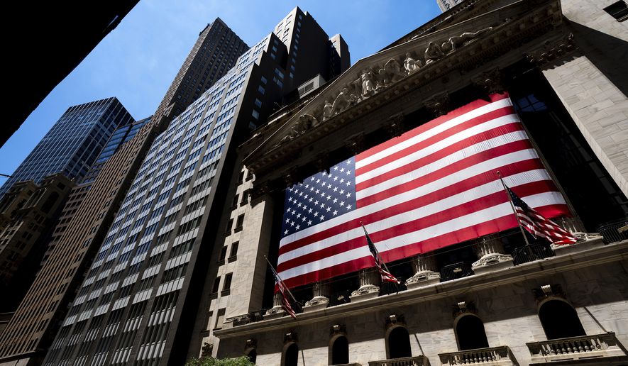 The New York Stock Exchange on June 29, 2022, in New York. Stocks are opening lower on Wall Street on Monday, Sept. 19, as investors brace for another big interest rate increase this week from the Federal Reserve. (AP Photo/Julia Nikhinson, File)