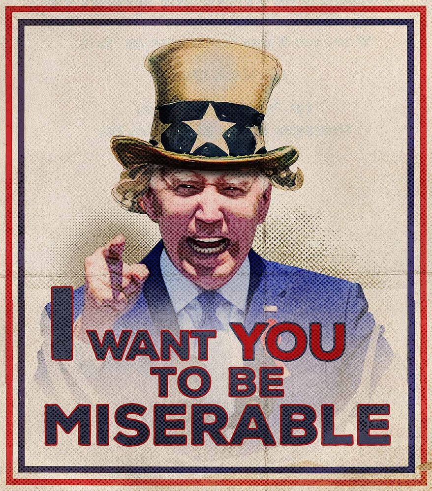 Biden Wants You to be Miserable Illustration by Greg Groesch/The Washington Times