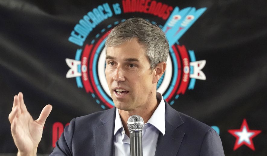 Texas Democratic gubernatorial candidate Beto O&#39;Rourke speaks at a Democracy is Indigenous DFW event in Dallas, Tuesday, Sept. 20, 2022. Democracy is Indigenous DFW is a grass-roots non-partisan organization and hosted the event with the goal to drive up voter engagement in the American Indian and Indigenous population in Texas. (AP Photo/LM Otero)