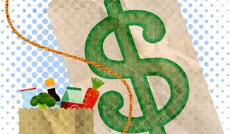Expensive Groceries and Food Illustration by Greg Groesch/The Washington Times