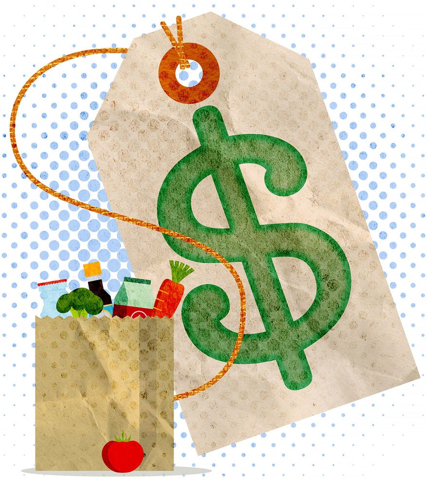 Expensive Groceries and Food Illustration by Greg Groesch/The Washington Times
