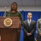 New York Attorney General Letitia James speaks during a press conference, Wednesday, Sept. 21, 2022, in New York.  (AP Photo/Brittainy Newman)