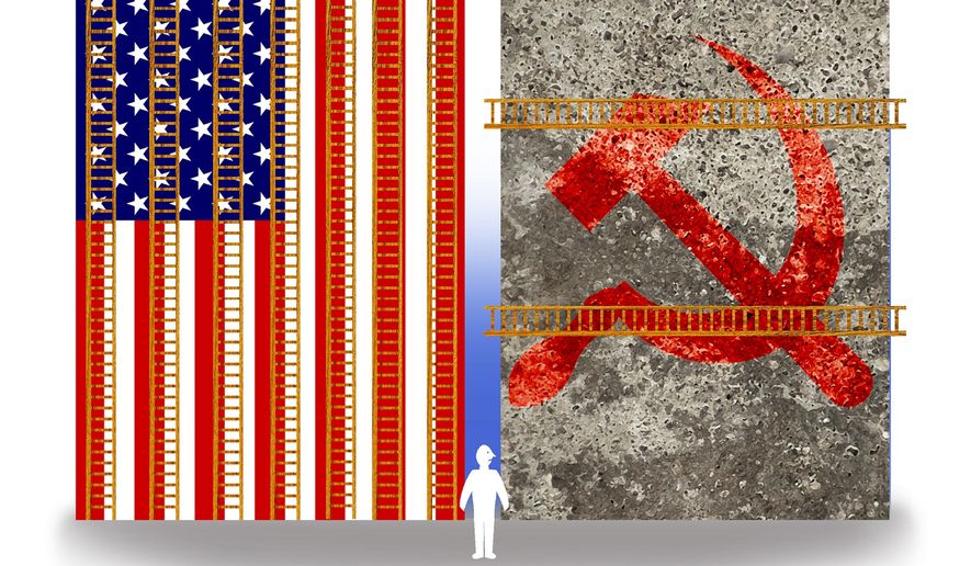 Illustration on Marxism and classless societies by Alexander Hunter/The Washington Times