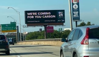 A billboard along Interstate 95 in Philadelphia sends a warning shot to Washington Commanders and former Eagles quarterback Carson Wentz. (Photo courtesy of Vince Rizzuto, Philly Sports Trips)