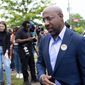 U.S. Sen. Rev. Raphael Warnock, wearing a &amp;quot;I&#39;m a Georgia Voter&amp;quot; sticker, leaves a press conference after casting his primary ballot Friday, May 6, 2022 in Atlanta, Ga., during early voting. Warnock of Georgia is urging the U.S. Treasury secretary to consider “maximum flexibility” for automakers and consumers in implementing a revised tax credit for Americans buying electric vehicles. The Democratic senator sent a letter to Treasury Secretary Janet Yellen on Friday, Sept. 23, raising concerns that changes to the tax credit President Joe Biden signed into law last month could place some automakers at a competitive disadvantage. (AP Photo/Ben Gray, File)