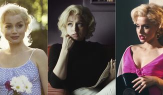 This combination of images released by Netflix shows Ana de Armas as Marilyn Monroe in &amp;quot;Blonde.&amp;quot; (Netflix via AP)