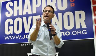 Josh Shapiro, Pennsylvania&#39;s Democratic nominee for governor, speaks to the crowd during a campaign event at Adams County Democratic Party headquarters, Sept. 17, 2022, in Gettysburg, Pa. (AP Photo/Marc Levy)