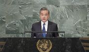 Foreign Minister of China Wang Yi addresses the 77th session of the United Nations General Assembly, Saturday, Sept. 24, 2022 at U.N. headquarters. (AP Photo/Mary Altaffer)