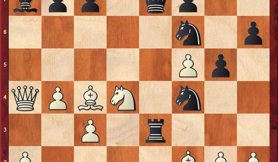 Erigaisi-Carlsen after 26...Qe7.