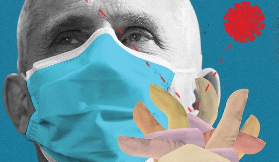 Dr. Anthony Fauci illustration by Linas Garsys / The Washington Times